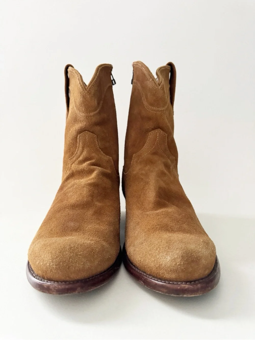 Tecovas Mens Suede Ankle Cowboy Boot Roper 10.5 EE Wide Western Classic Camel